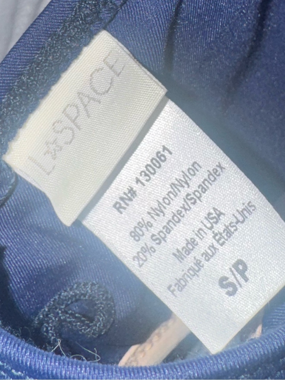 L*SPACE Navy and Beige Trim Two-Piece Bikini - Picture 6 of 7